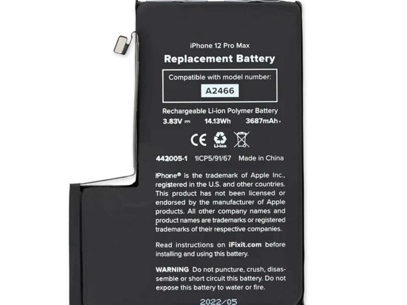 Batería iPhone 12 Pro Max de alta capacidad – repuesto compatible