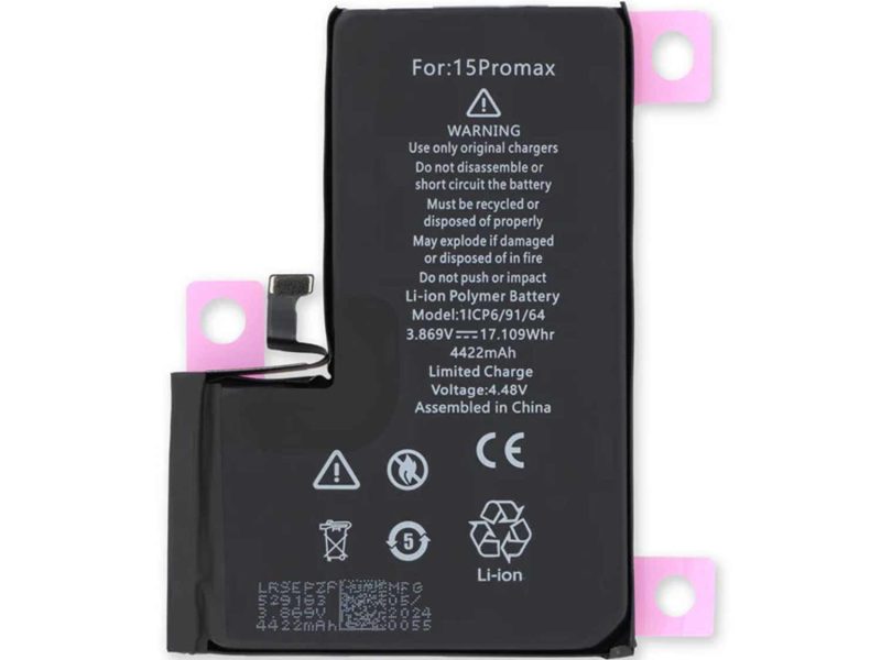 Batería iPhone 15 Pro Max de alta capacidad – repuesto compatible
